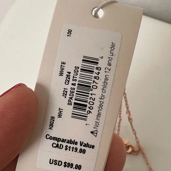 Kate Spade Spades & Studs Charm Pendant Necklace in White - Picture 5 of 6